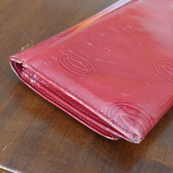 Cartier Happy Birthday Red Bordeaux Patent Leather Wallet - Picture 6 of 16